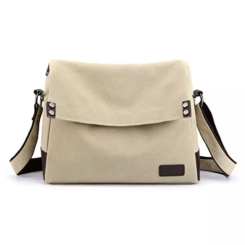 CORIOS Taschen & Rucksäcke CORIOS Herren Umhängetaschen Canvas Schultertasche Laptoptasche für 13.3 Zoll Notebook Lehrertasche Groß Kuriertasche Schulterhandtasche für Schule Freizeit Reise Business