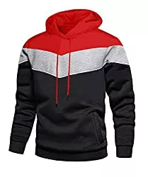 KEFITEVD Kapuzenpullover KEFITEVD Kapuzenpullover Herren mit Streifen Kängurutasche Sport Hoody Lässig Sweatshirt Longsleeve Atmungsaktiv Freizeit Sweater