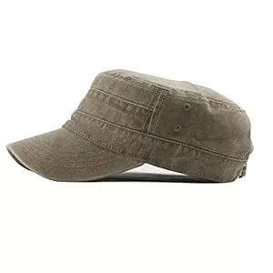 UAOOK Hüte & Mützen UAOOK Klassische Premium Army Cap Military Style Armee Hut Männer Low Profile Sommer 100% Baumwolle Einstellbare Fiddler Plain Flat Cadet, Baseball Cap Retro Maler Seeleute Chapeau Unisex