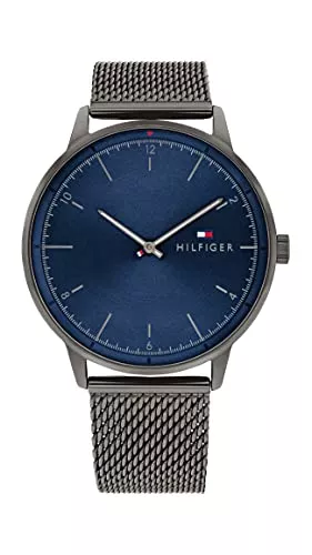 Tommy Hilfiger Uhren Tommy Hilfiger Analog Quarzuhr für Herren Edelstahl-Mesh Gliederarmband