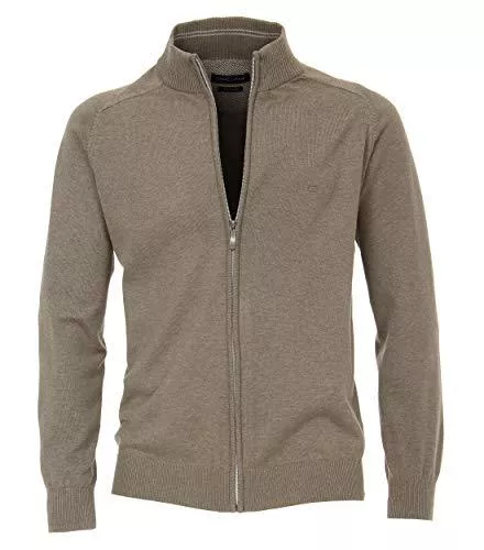 CASAMODA Strickjacken CASAMODA Herren Strickjacke unifarben Aufgesticktes Logo