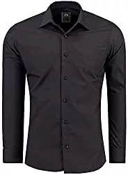 J'S FASHION Hemden J'S FASHION Herren-Hemd - Slim-Fit - Langarm-Hemd - Bügelleicht