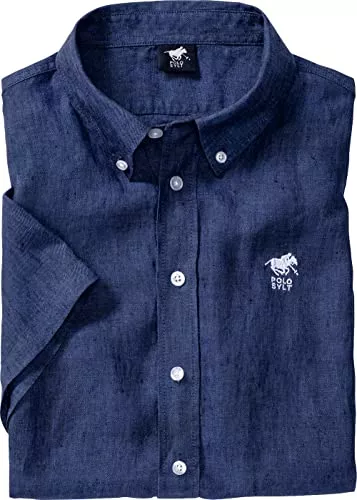 Polo Sylt Hemden Polo Sylt Herren Leinenhemd Kurzarm, leichtes Sommerhemd aus 100% Leinen, lässig-Elegante Herrenmode mit Thermoregulation für warme Tage, Gr. M - XXXL