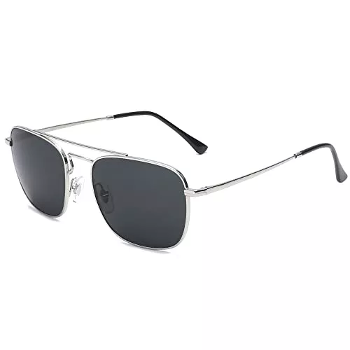 JIM HALO Sonnenbrillen & Zubehör JIM HALO Retro Runde Poalrized Sonnenbrille, Flache Metallquadratische Schatten für Männer Frauen