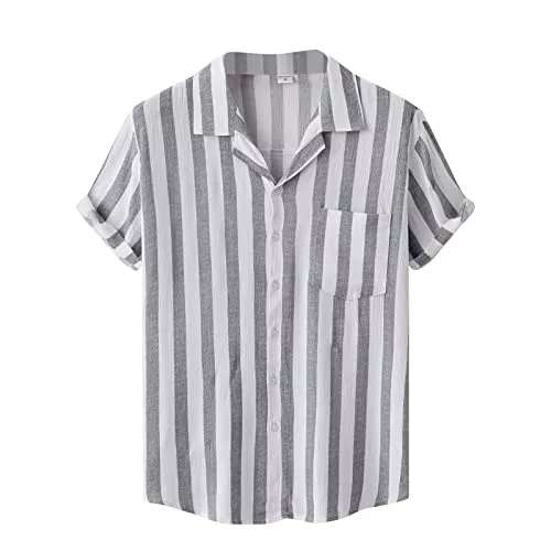 KONG JIMFAN Hemden KONG JIMFAN Hawaii Hemd Herren,Button Revers Hemd Herren Kurzarm Freizeithemd Sommerhemd Strand Party Shirt Hawaii Print T-Shirt Lässig Tops Slim Fit Oberteile Hawaii Kostüm