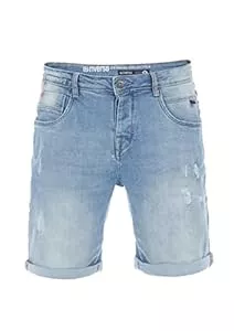 riverso Shorts riverso Jeans Shorts Herren Stretch Kurz Regular Fit RIVTom Kurze Hosen Bermuda Shorts Sommer Denim Einfarbig Schwarz Grau Blau 30 31 32 33 34 36 38 40 42