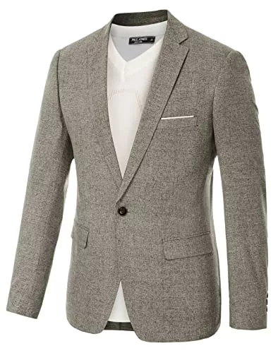 PJ PAUL JONES Blazer PJ PAUL JONES Herren Sakko Sportlich 1 Knöpfe Einfarbig Business Anzugjacke für Hochzeit Freizeit