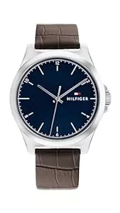 Tommy Hilfiger Uhren Tommy Hilfiger Analog Quarzuhr für Herren mit Braunes Lederarmband - 1710549