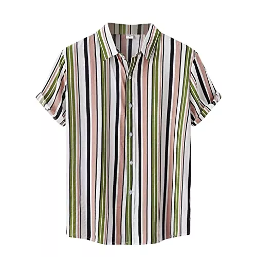 KONG JIMFAN Hemden KONG JIMFAN Hawaii Hemd Herren,Button Revers Hemd Herren Kurzarm Freizeithemd Sommerhemd Strand Party Shirt Hawaii Print T-Shirt Lässig Tops Slim Fit Oberteile Hawaii Kostüm
