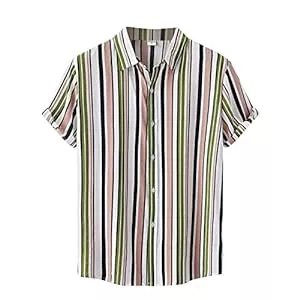 KONG JIMFAN Hemden KONG JIMFAN Hawaii Hemd Herren,Button Revers Hemd Herren Kurzarm Freizeithemd Sommerhemd Strand Party Shirt Hawaii Print T-Shirt Lässig Tops Slim Fit Oberteile Hawaii Kostüm