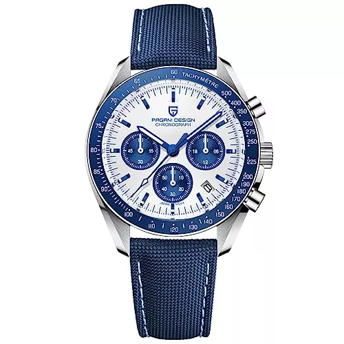 RollsTimi Uhren Pagani Design 1701 Herrenuhr Herren Quarzuhr, Japanisches VK63 Uhrwerk, 100 Meter wasserdicht, Saphirglas Chronograph, Luxus-Sportuhr aus Edelstahl.