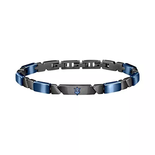 Maserati Schmuck Maserati Herren Armband, JEWELS Kollektion, aus Edelstahl, Keramik, Grau und Blau PVD - JM221ATZ01