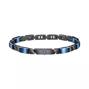 Maserati Schmuck Maserati Herren Armband, JEWELS Kollektion, aus Edelstahl, Keramik, Grau und Blau PVD - JM221ATZ01