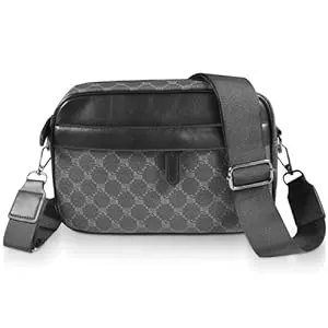 AUEJACKY Taschen & Rucksäcke Klein Umhängetasche für Herren, PU Leder Herrentasche zum Umhängen, Wasserdichte Reißverschluss Schultertasche Herren Tasche Crossbody Bag, Gürteltasche Büro kleiner Rucksack für Arbeit|Reisen|Sport