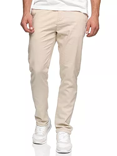 Indicode Hosen Indicode Herren Bryne Stoffhose aus Baumwolle & Leinen | Herrenhose Freizeithose Männer