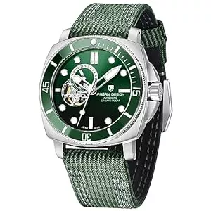 PAGRNE DESIGN Uhren Herrenuhr Pagani Design Mechanische Automatische Armbanduhr Japan NH39 Uhrwerk Wasserdicht bis 200M Leuchtendes Saphirglas Nylon Armband…