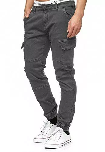 Indicode Jeans Indicode Herren August Cargohose aus Baumwolle mit 6 Taschen | Lange Regular Fit Cargo Chino Hose Baumwollhose Chinohose Freizeithose Stoffhose aus Stretch Material für Männer