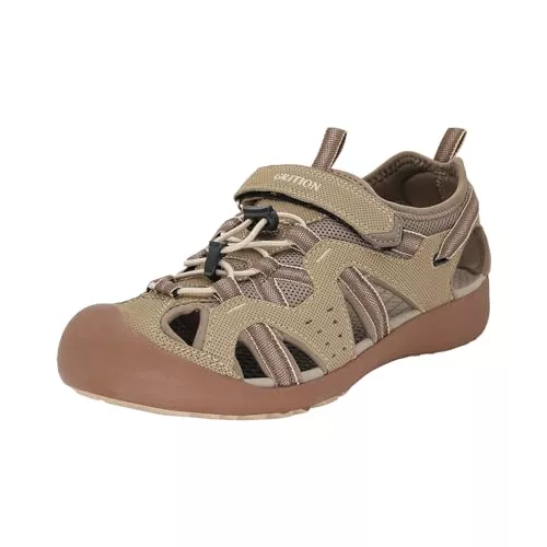 GRITION Sandalen & Slides GRITION Trekkingsandalen Herren Geschlossene Zehe Herren Wandern Sandalen Mesh & PU Oberen Verstellbaren Fersenriemen für Sport und Outdoor Wanderschuhe für Sommer