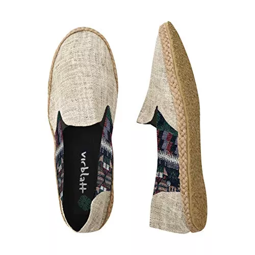 virblatt Flache Schuhe virblatt - Espadrilles Herren | 100% Hanf | Sommerschuhe Herren Espandrillos Herren Slipper Stoffschuhe Freizeitschuhe