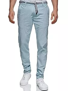 Indicode Hosen Indicode Herren Haverfield Stoffhose aus Leinen & Baumwolle | Herrenhose Freizeithose Männer