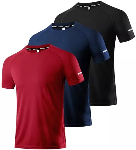 Boyzn T-Shirts Boyzn 1, 3 or 5er Pack Sport Tshirts Herren Kurzarm T-Shirts Funktionsshirt Laufshirt Schnelltrocknend Atmungsaktive Sport Shirt Sommer Fitnessshirt Trainingsshirt für Running Workout Bodybuilding