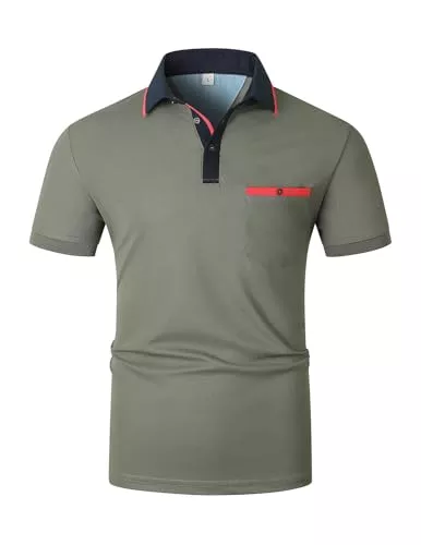 KUNJLELP Poloshirts KUNJLELP Poloshirt Herren Kurzarm,T Shirts Männer,Slim Fit Golf Sports Hemd,Leichtes und Bequemes Polohemd Basic Tops
