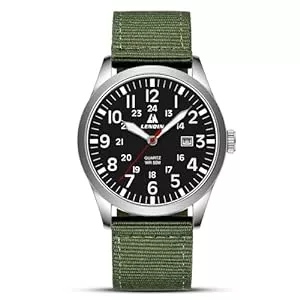 LN LENQIN Uhren LN LENQIN Uhren Herren Herren Uhr Militär Uhr Feld Uhr Analog Quarz Uhren für Männer wasserdichte Herren Armbanduhren mit Datum Nylon Band Armee Taktische Sportuhr