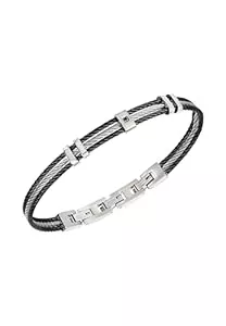 Breil Uhren Breil Loop Herrenarmband aus Stahl hergestellt, Farbe: Silber/Schwarz, Min. Länge: 17,5 cm, Max. Länge: 20,3 cm, TJ3442