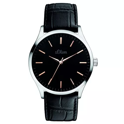 s.Oliver Uhren s.Oliver Herren-Armbanduhr Analog Quarz Leder SO-15142-LQR