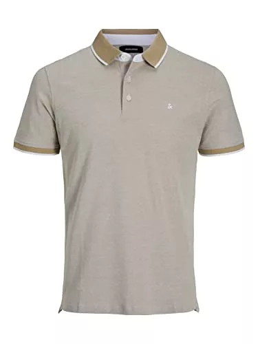 JACK & JONES Poloshirts JACK & JONES Herren Slim Fit Polo Shirt JJEPAULOS Uni Sommer Hemd Kragen Kurz Arm Basic Pique Cotton