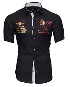 Kayhan Hemden Kayhan Monaco Kurzarm Herren Hemden Herren-Hemd Slim-Fit Herrenhemden Kurzarm-Hemden Männer Freizeit-Hemd Business S-6XL