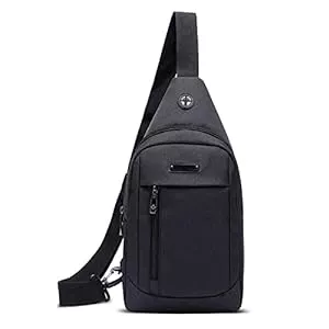 TAN.TOMI Taschen & Rucksäcke TAN.TOMI Brusttasche Herren Klein, Sling Bag Herren Klein mit Kopfhörerloch, Schultertasche Herren Klein fur Touring Shopping und Wandern