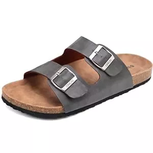 ONCAI Sandalen & Slides ONCAI Herren-Hausschuhe-Pantoletten-Schlappen-Sommerschuhe Flache Sandalen schieben und Sommer Drinnen und Draußen Kork-Sandalen Mit Verstellbarer Rieme