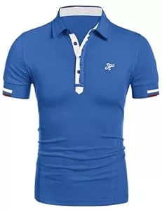 COOFANDY Poloshirts COOFANDY Poloshirt für Herren Kurzarm Stickerei Männer T-Shirt Polo Shirt leichtes Sommer Hemd Alpha Polohemd Golf Shirts