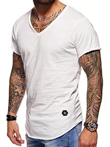 behype. T-Shirts behype. Herren Oversize Kurzarm Basic T-Shirt V-Neck 20-1720