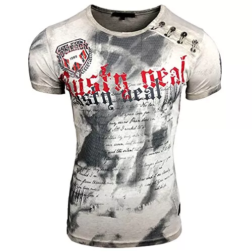 Rusty Neal T-Shirts Rusty Neal Batik Herren T-Shirt No Mercy mit Front Logo Print Kurzarm