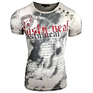 Rusty Neal T-Shirts Rusty Neal Batik Herren T-Shirt No Mercy mit Front Logo Print Kurzarm