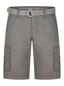 Timezone Shorts Timezone Cargo Shorts Herren mit Gürtel Regular Fit MaguireTZ Kurze Hosen Cargoshorts Sommer 100% Baumwolle Beige Grau Grün Blau 30 31 32 33 34 36 38 40