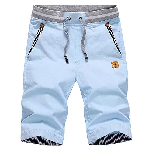 JustSun Shorts JustSun Kurze Hosen Herren Shorts Chino Baumwolle Sommer mit Tunnelzug
