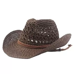 VKEID Hüte & Mützen VKEID Strohhut für Männer Herren-Sommer-Cowboy-Strohhut, kann gefaltet Werden, lässig, Bergsteigen, atmungsaktiv, Coole Kappe, Sonnenschutz, große Krempe