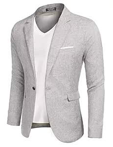 COOFANDY Blazer COOFANDY Herren Anzugjacke Sakko Sportlich Freizeit Blazer Regular Fit Männer Anzug Ein Knopf Business
