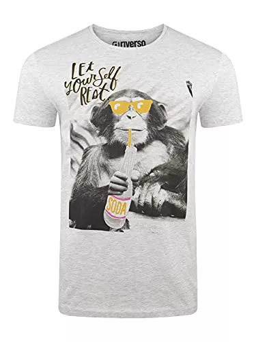 riverso T-Shirts riverso Herren T-Shirt RIVCharly Fotodruck Rundhals Kurzarm Tee Shirt Regular Baumwolle Tierdruck Blau Weiß Grau Grün S M L XL XXL 3XL 4XL 5XL