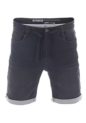 riverso Shorts riverso Herren Jeans Shorts RIVPaul Kurze Hose Sommer Bermuda Stretch Denim Short Sweathose Baumwolle Grau Blau Schwarz w30 w31 w32 w33 w34 w36 w38 w40 w42
