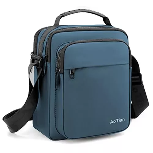 BAGZY Taschen & Rucksäcke BAGZY Umhängetasche Herren Schultertasche Oxford Handtaschen Männer Tablet-Tasche Große Brustbeutel Herren Tasche Arbeitstasche für Büro/Hochschule/Reisen