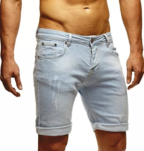 Leif Nelson Shorts Leif Nelson Shorts Herren kurze Hosen Männer Jeansshorts Denim Sommer Freizeithose Basic LN-1397