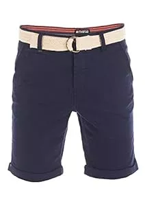 riverso Shorts riverso Chino Shorts Herren mit Gürtel Regular Fit RIVHenry Kurze Hosen Bermuda Shorts Knopfleiste Stretch Blau Navy Rot Grün Orange Beige Grau 30 31 32 33 34 36 38 40 42