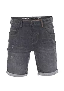 riverso Shorts riverso Jeans Shorts Herren Stretch Kurz Regular Fit RIVTom Kurze Hosen Bermuda Shorts Sommer Denim Einfarbig Schwarz Grau Blau 30 31 32 33 34 36 38 40 42
