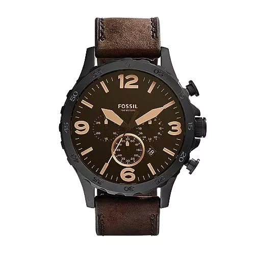 Fossil Uhren Fossil Nate Uhr Für Herren, Quarzwerk Chronograph Mit Edelstahl- Oder Lederarmband