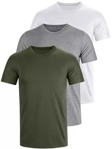 UEEKO T-Shirts Tshirt Rundhals Baumwolle 3er 5er Pack Basic Fit arbeitsshirts 3XL 4XL S M L XXL Einfarbig T Shirt Für Herren Arbeit Regular Sommer Männer Kurzarm O-Neck Set
