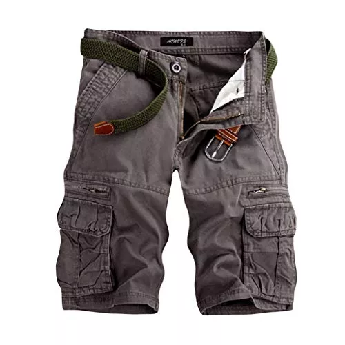Generic Shorts Sommer Shorts Herren Cargo Kurze Hosen Stretch Baumwolle Große Größen Leicht Bermuda Shorts Chino Kurze Hose Stoffshorts Sport Relaxed Fit Wanderer Camping Funktionshose mit Multi Taschen